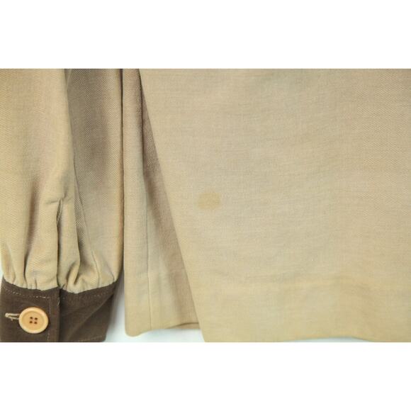 Vintage 70s XS Belted Jacket Brown Floral Embroidered Western Hippy Retro Boho - Picture 14 of 14